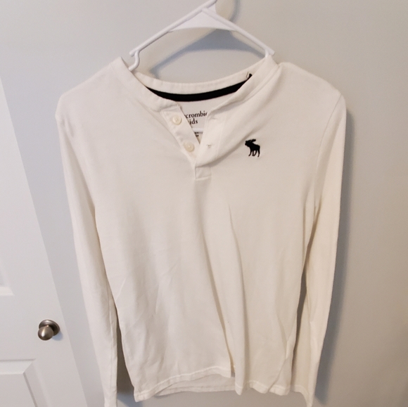 2/$15 Boys Size 13/14 Abercrombie kid white henley - Picture 1 of 3